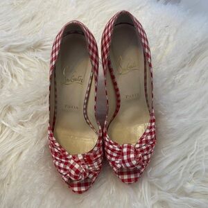 Christian Louboutin gingham heels